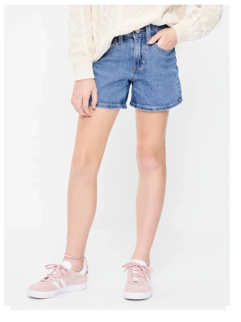 High-Waisted Jean Midi Shorts for Girls Old Navy 7